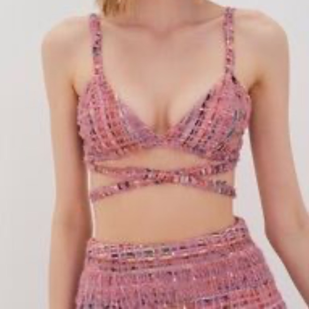 For Love And Lemons NWOT Size Large Dionne Swaying Rose Bustier